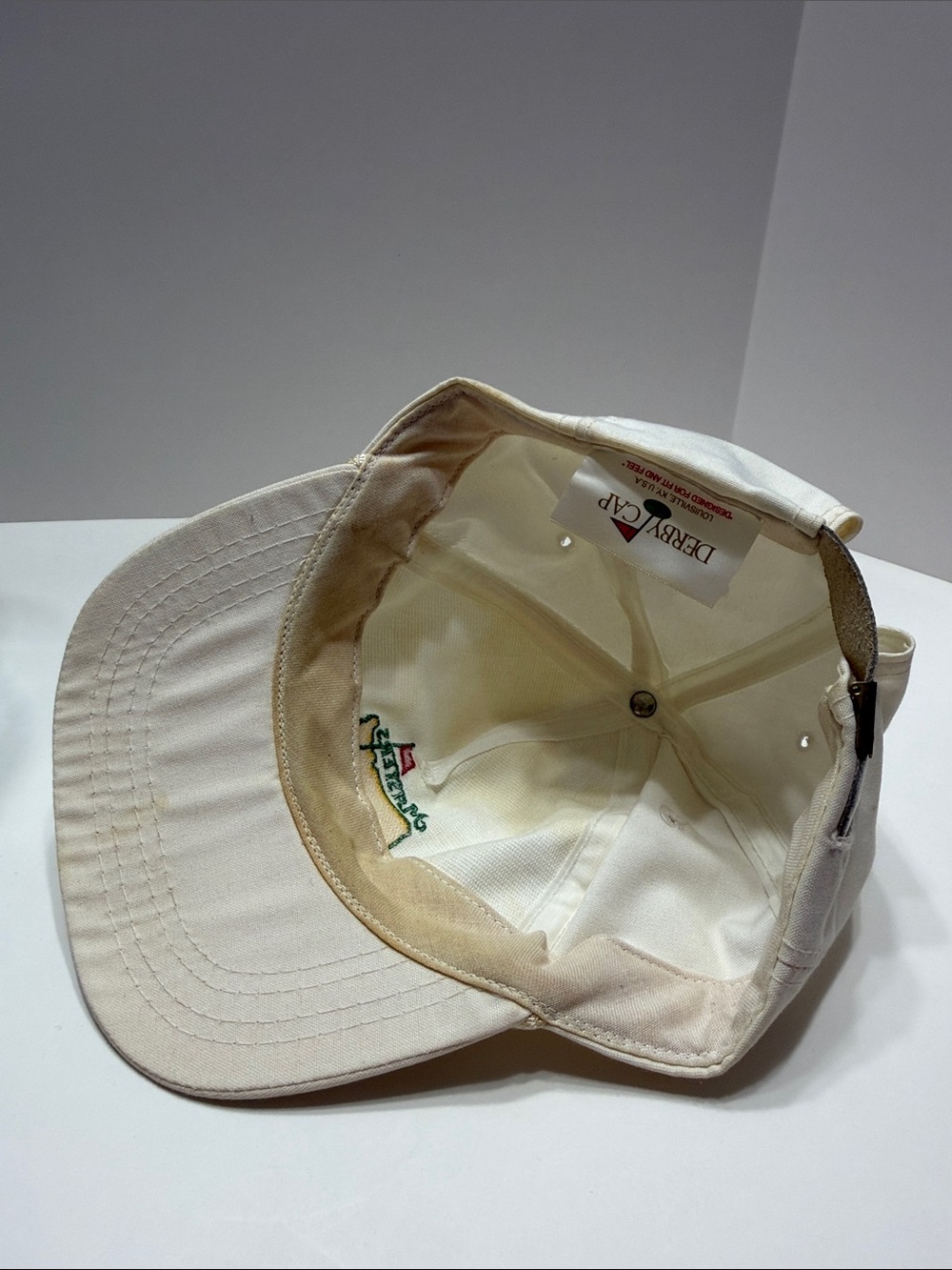 Vintage Masters Cream Cap with Green & Yellow Embroidered Logo - Picture 13 of 14